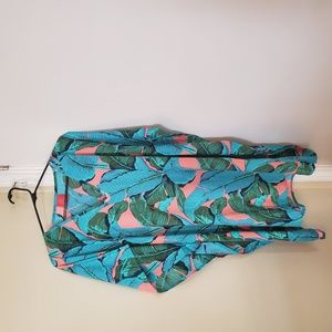 Palm Print Shift Dress Caftan - Tracy Negoshian